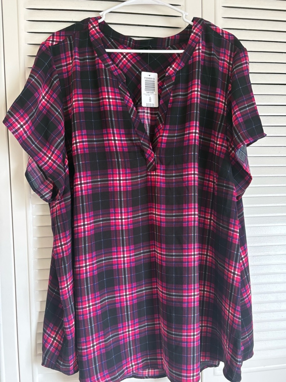 Torrid Plaid Blouse Size 4